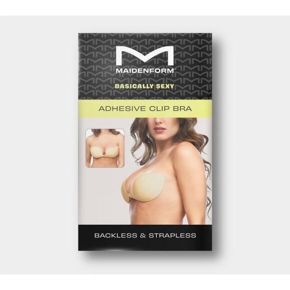 Maidenform Adhesive Clip Bra Pack 2 – Backless & Strapless, Nude, Free Shipping - Picture 1 of 6